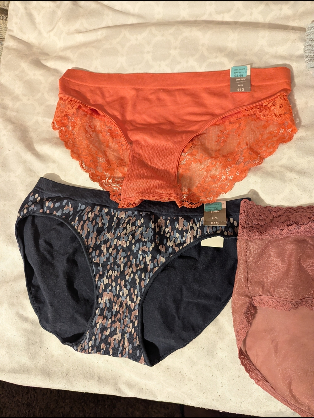 NWT Bundle - Women's Lace Trim Hipsters + Bikini Hi-Cut Panties